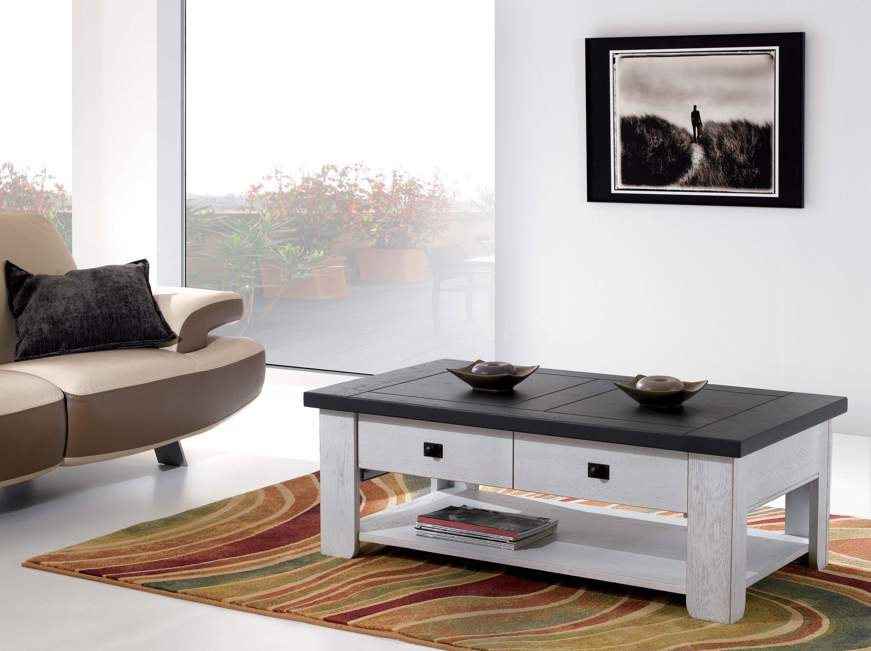 Ateliers de Langres Whitney table basse 1 tiroir chêne