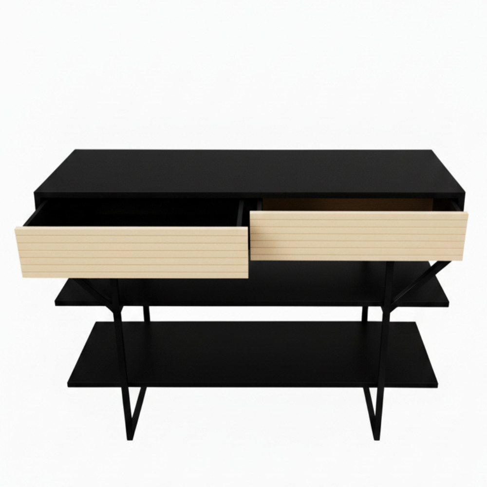BATEL Horizon 2001 console laquée 120 cm 2 tiroirs