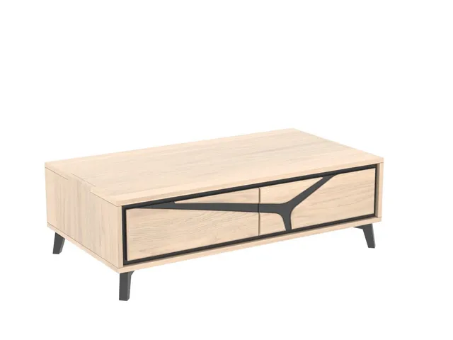 Ateliers de Langres Neo table basse rectangle 2 tiroirs chêne