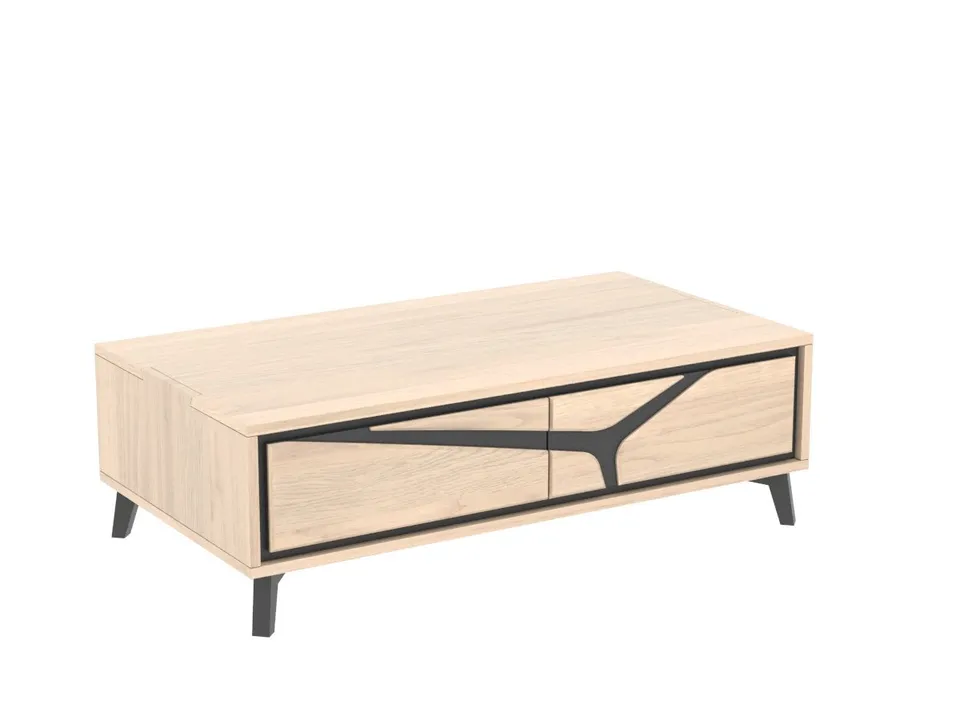 Ateliers de Langres Neo table basse rectangle 2 tiroirs chêne