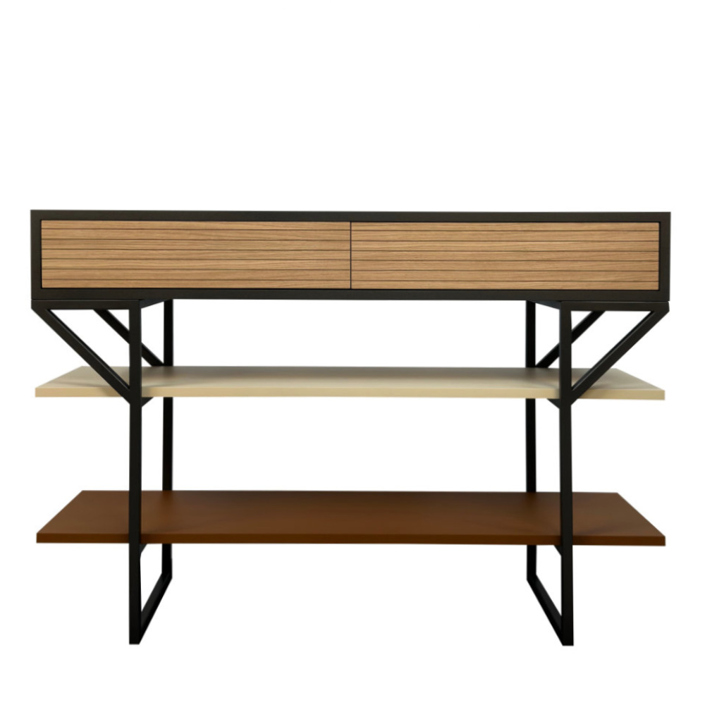 BATEL Horizon 2001 console laquée 120 cm 2 tiroirs