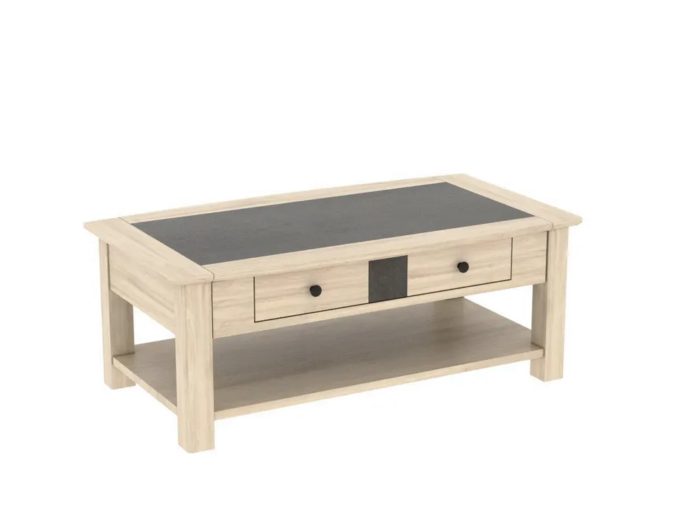 Ateliers de Langres Belem Table basse dinette chêne massif séjour