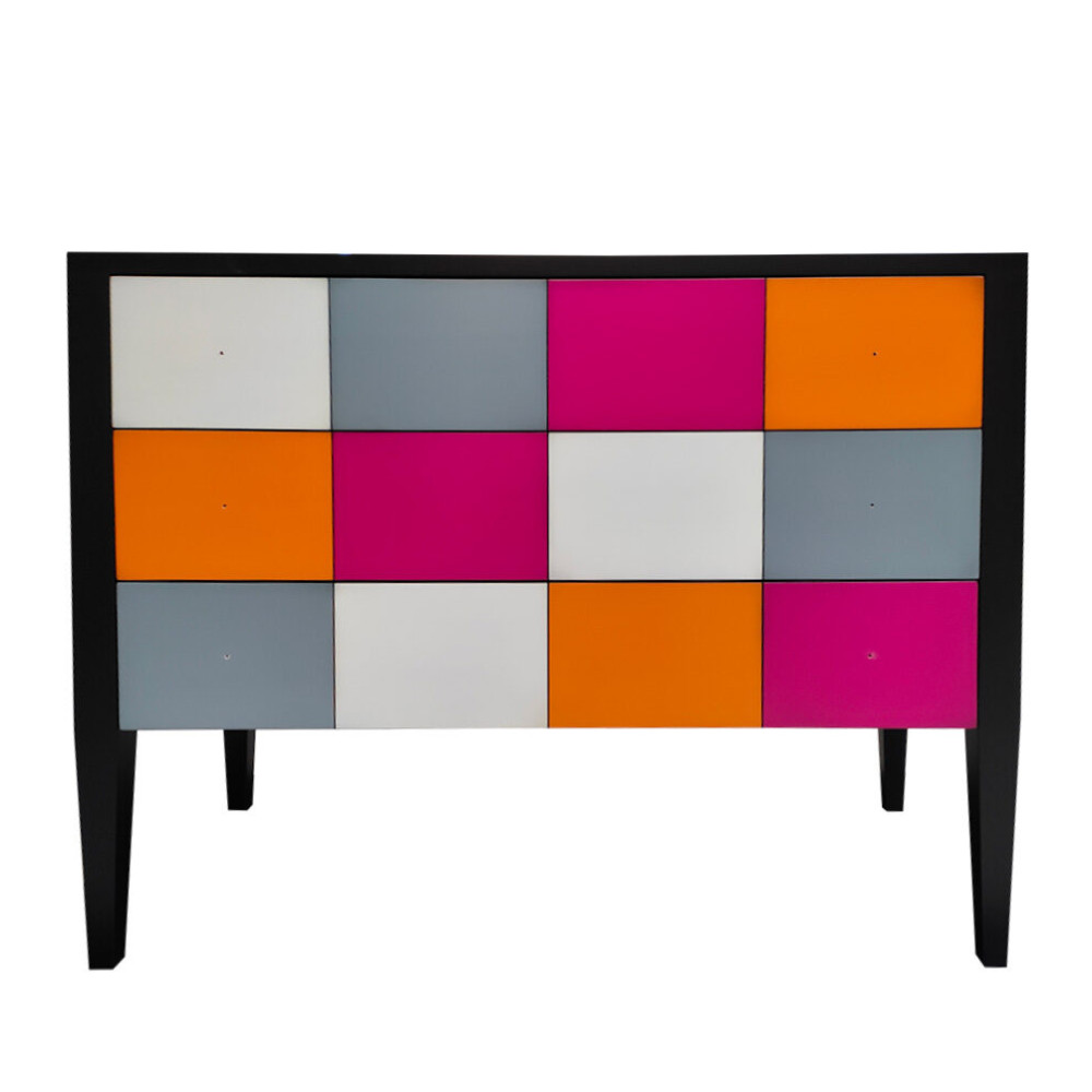BATEL Multicolore 757P commode basse 2 portes 100 cm