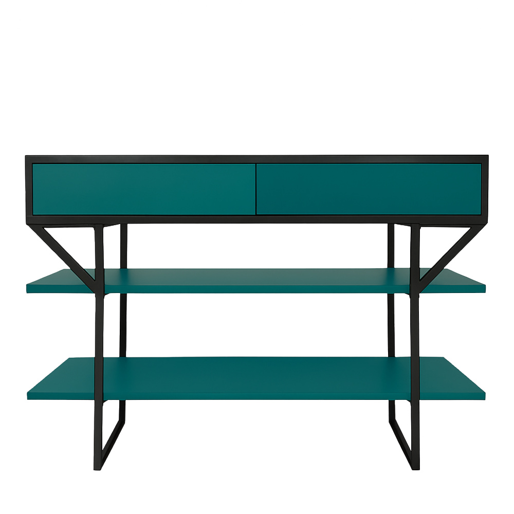 BATEL Horizon 2001 console laquée 120 cm 2 tiroirs