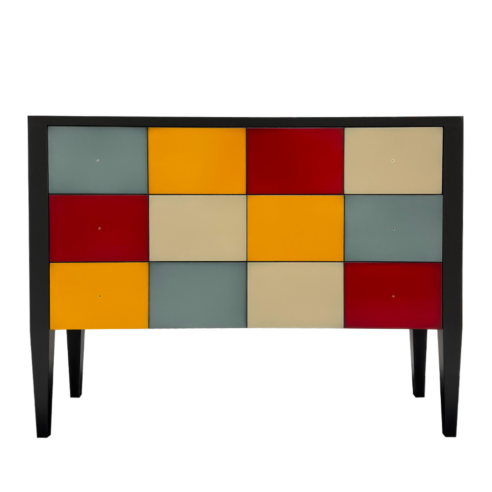 BATEL Multicolore 757P commode basse 2 portes 100 cm