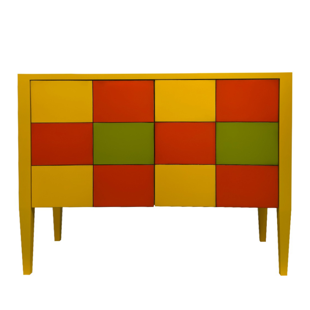 BATEL Multicolore 757P commode basse 2 portes 100 cm
