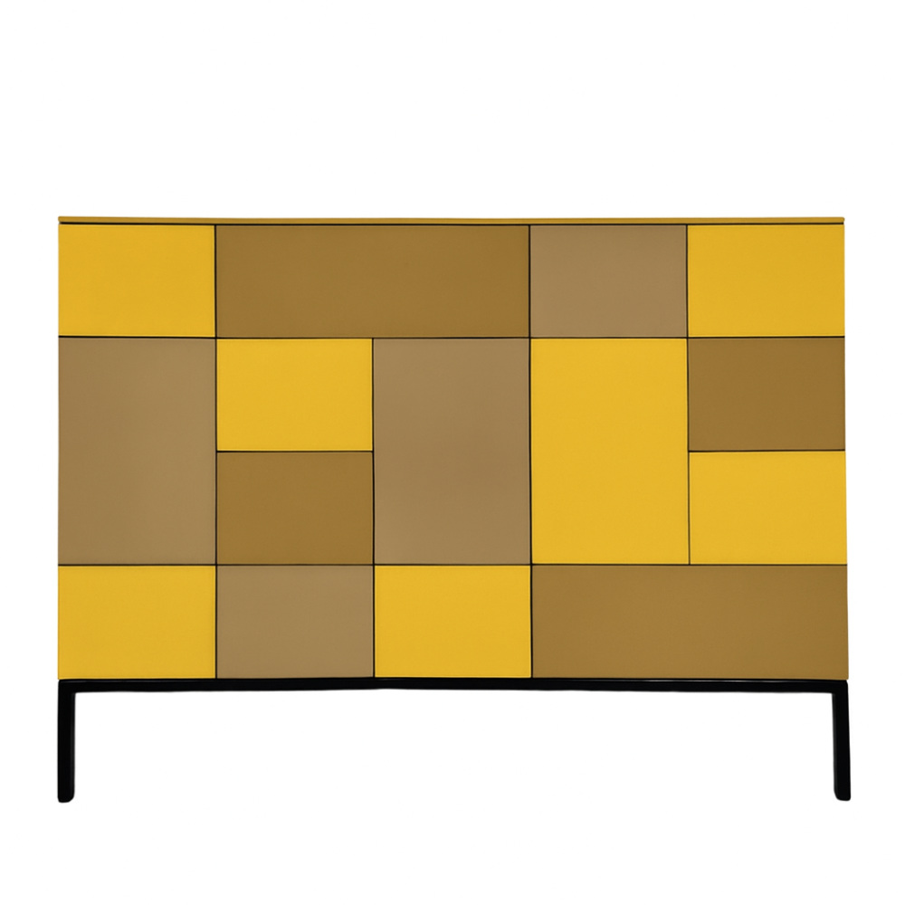 BATEL Quadrik 033 grande commode fer bois patiné