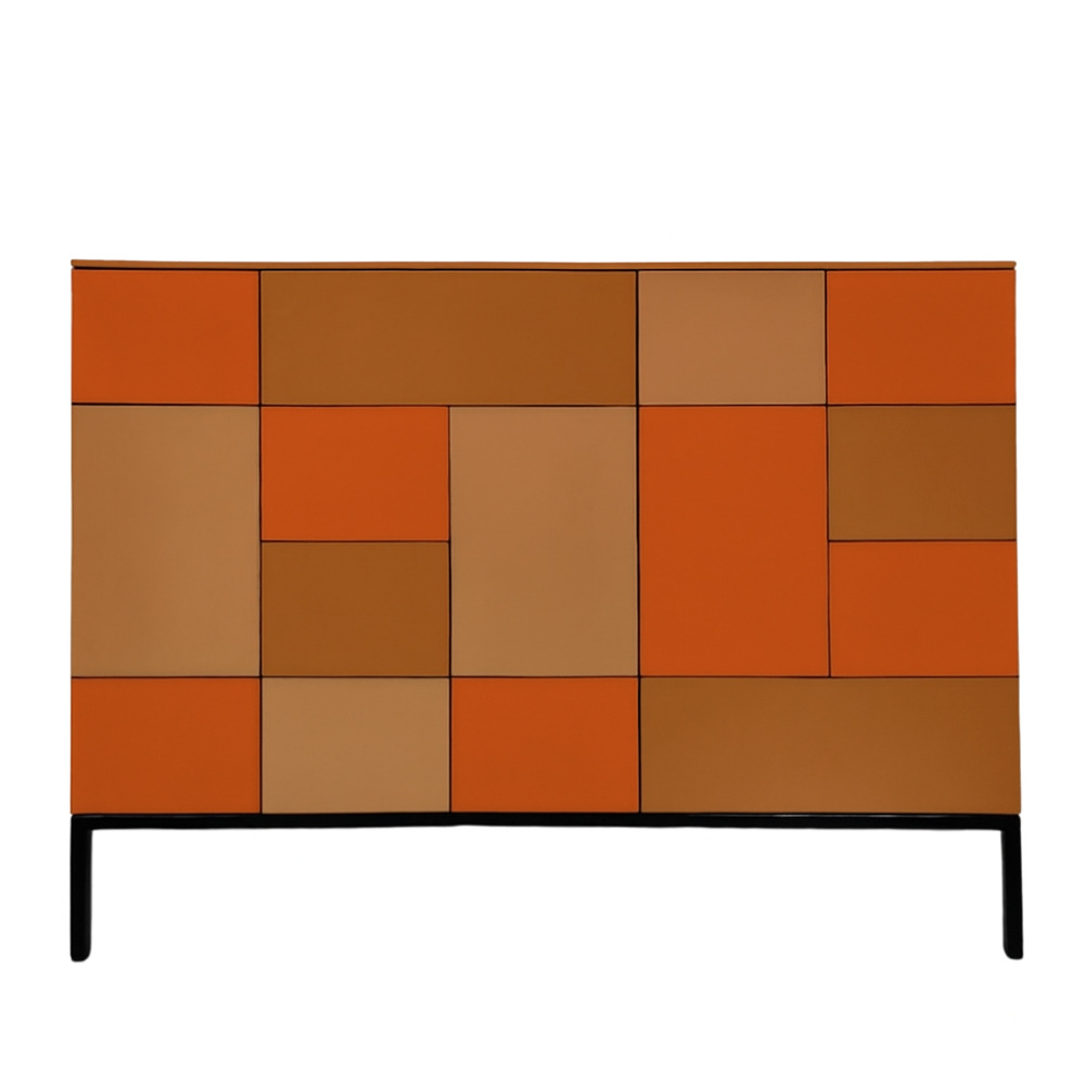 BATEL Quadrik 033 grande commode fer bois patiné