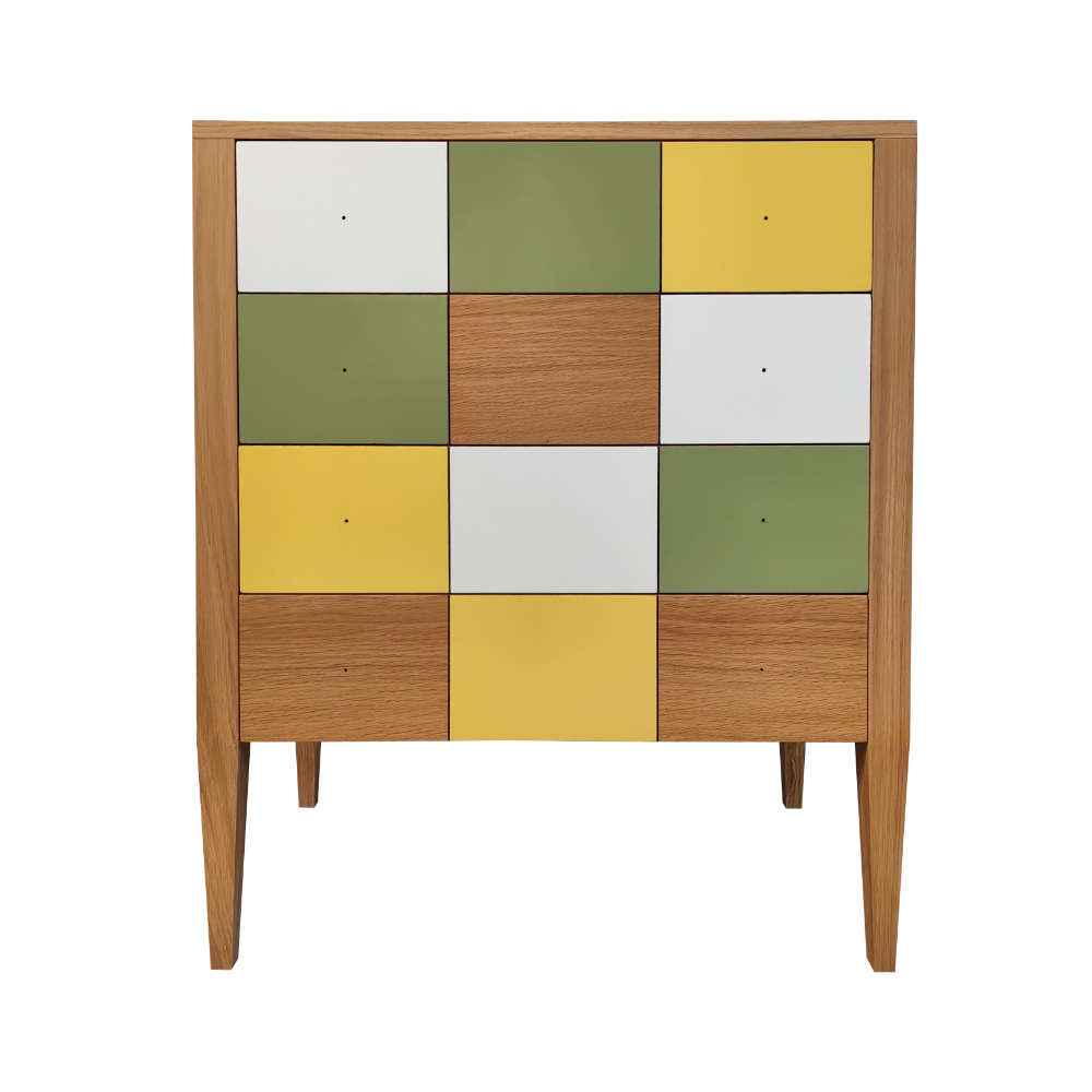 BATEL Multicolore 752 petite commode 4 tiroirs bois français