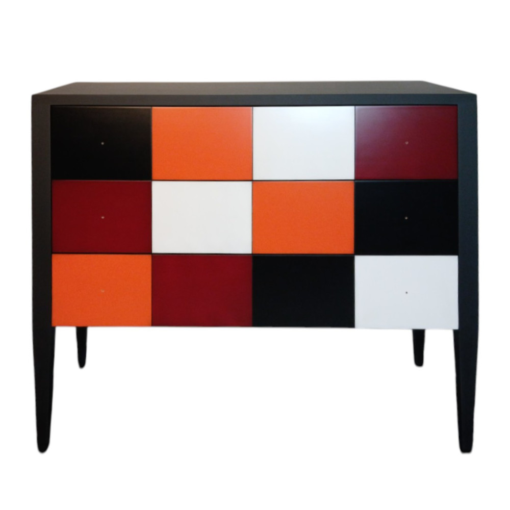 BATEL Multicolore 757 commode basse 3 tiroirs