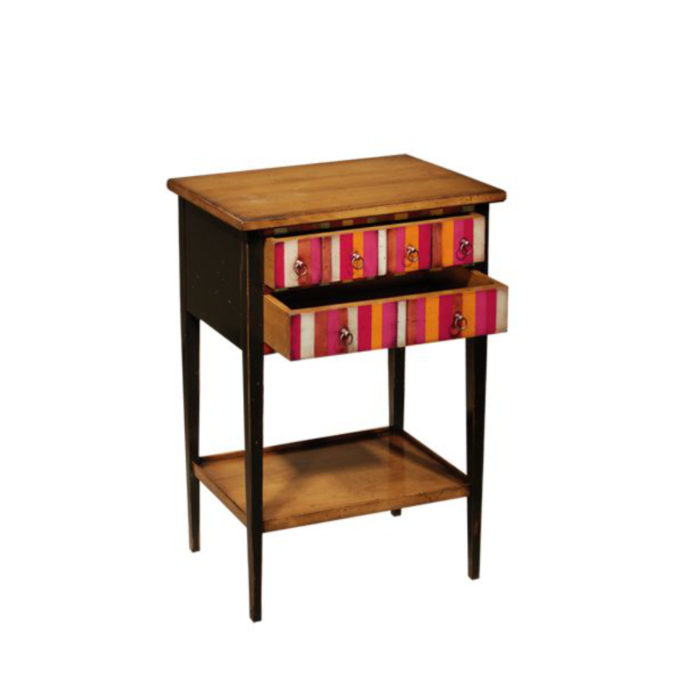 Batel Divers HP58 Petite Table 2 Tiroirs Hêtre Chêne