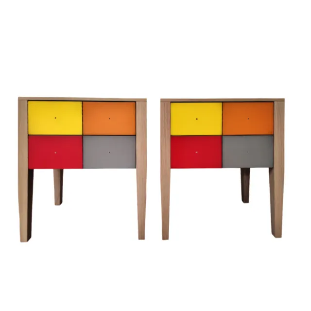 Batel Multicolore 762 chevet bois 2 tiroirs 47 cm