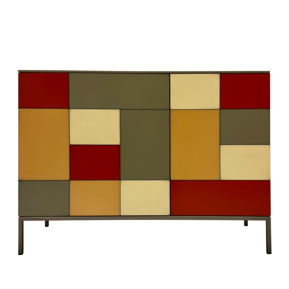 BATEL Quadrik 033 grande commode fer bois patiné