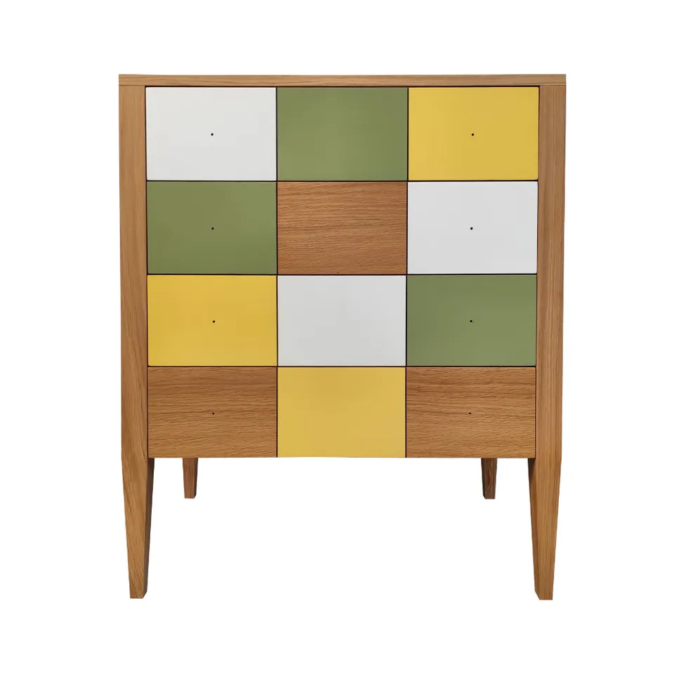 BATEL Multicolore 752 petite commode 4 tiroirs bois français