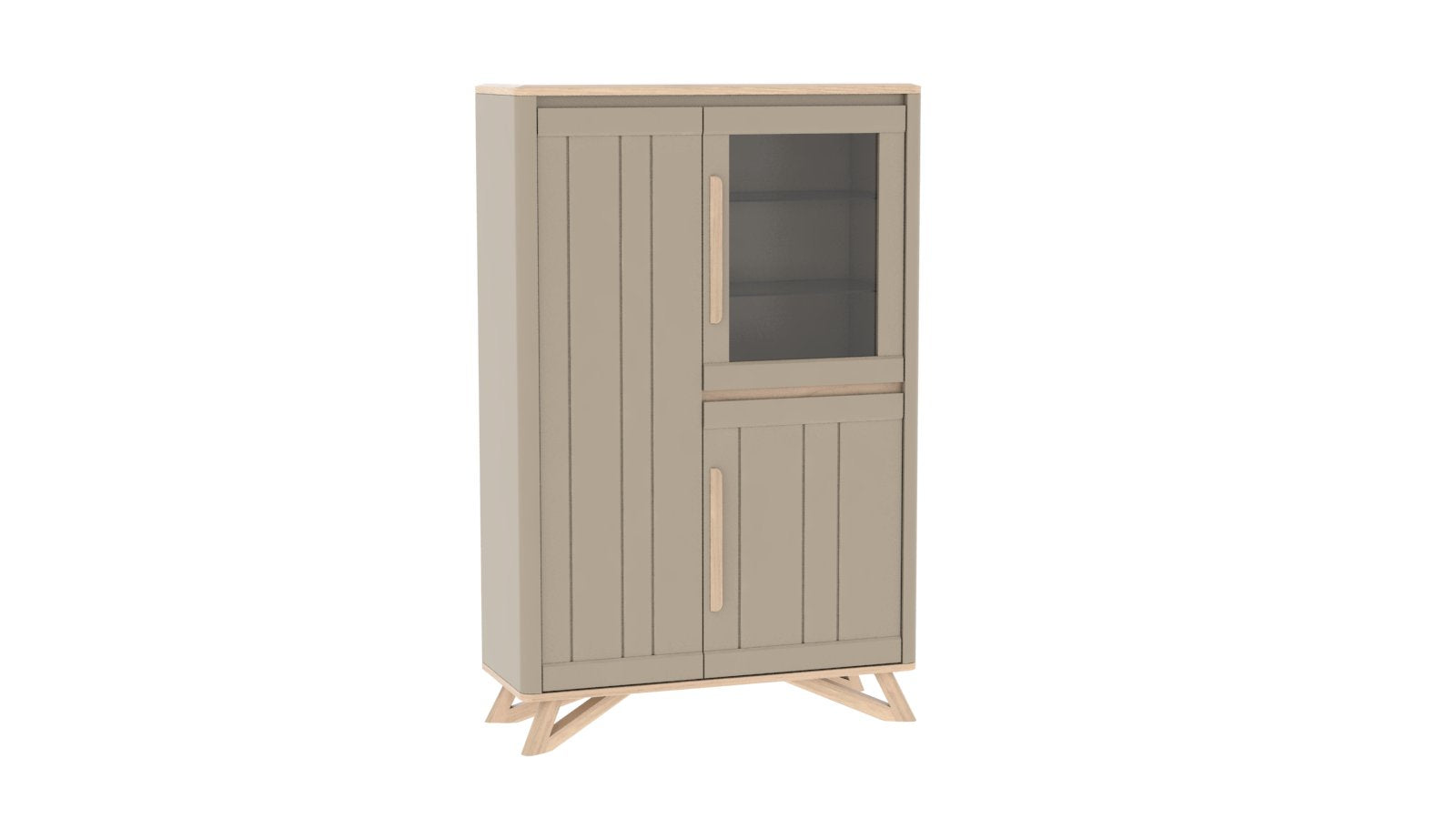Ateliers de Langres Alva vitrine 2 portes chêne massif