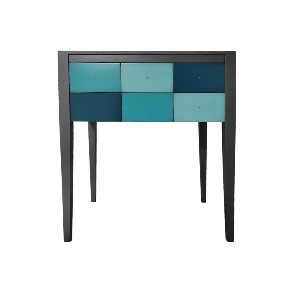 BATEL Multicolore 751 table écritoire 2 tiroirs bois français