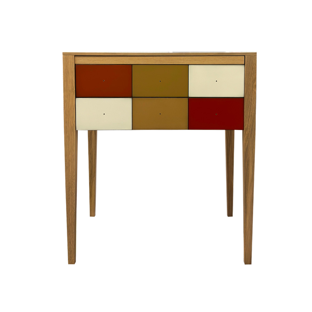 BATEL Multicolore 751 table écritoire 2 tiroirs bois français