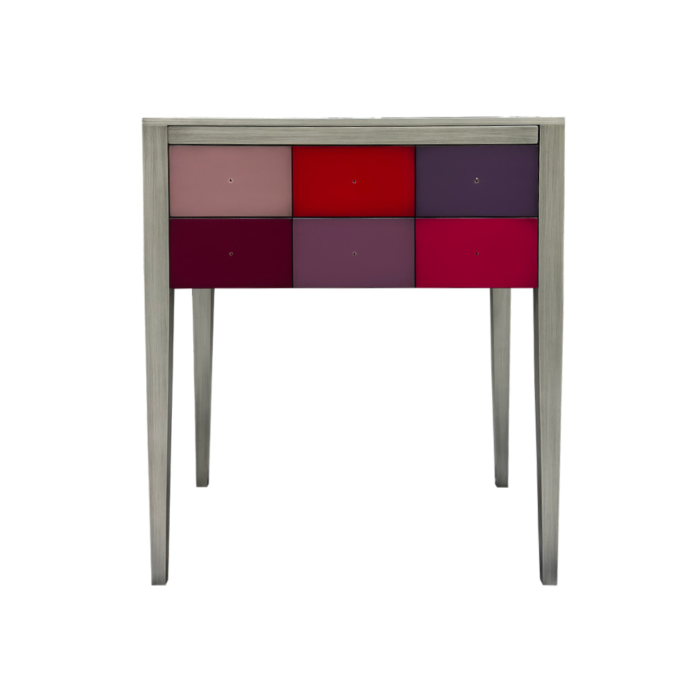 BATEL Multicolore 751 table écritoire 2 tiroirs bois français
