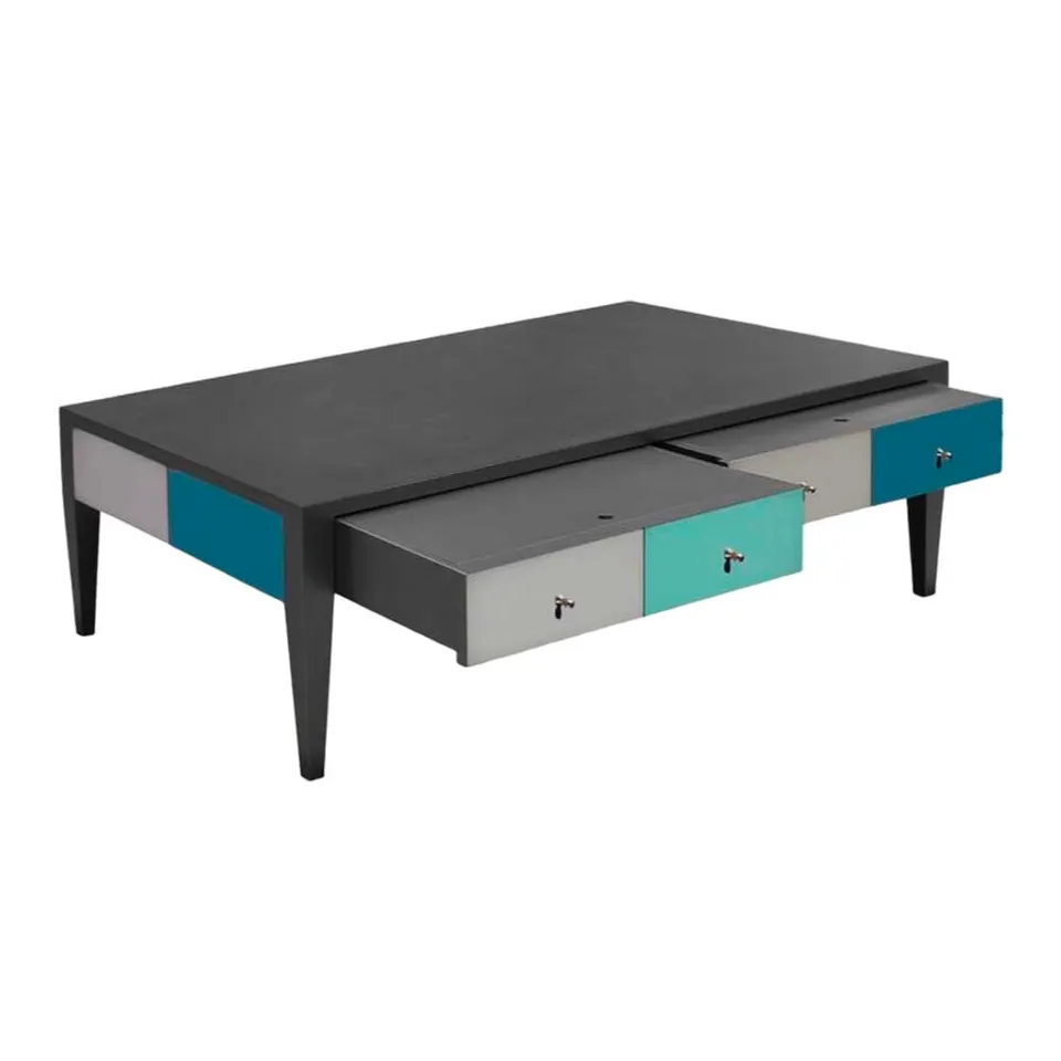 BATEL Multicolore 775 Table basse bois 2 tiroirs