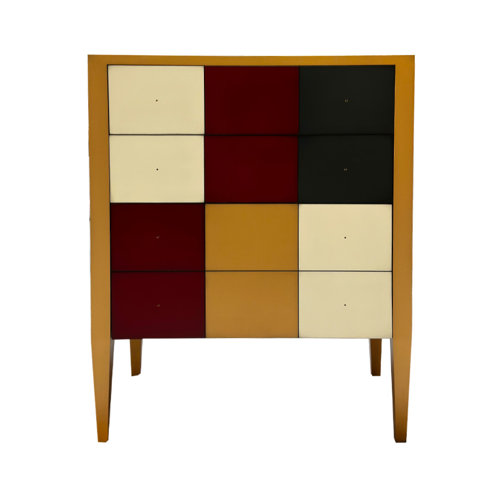 BATEL Multicolore 752 petite commode 4 tiroirs bois français