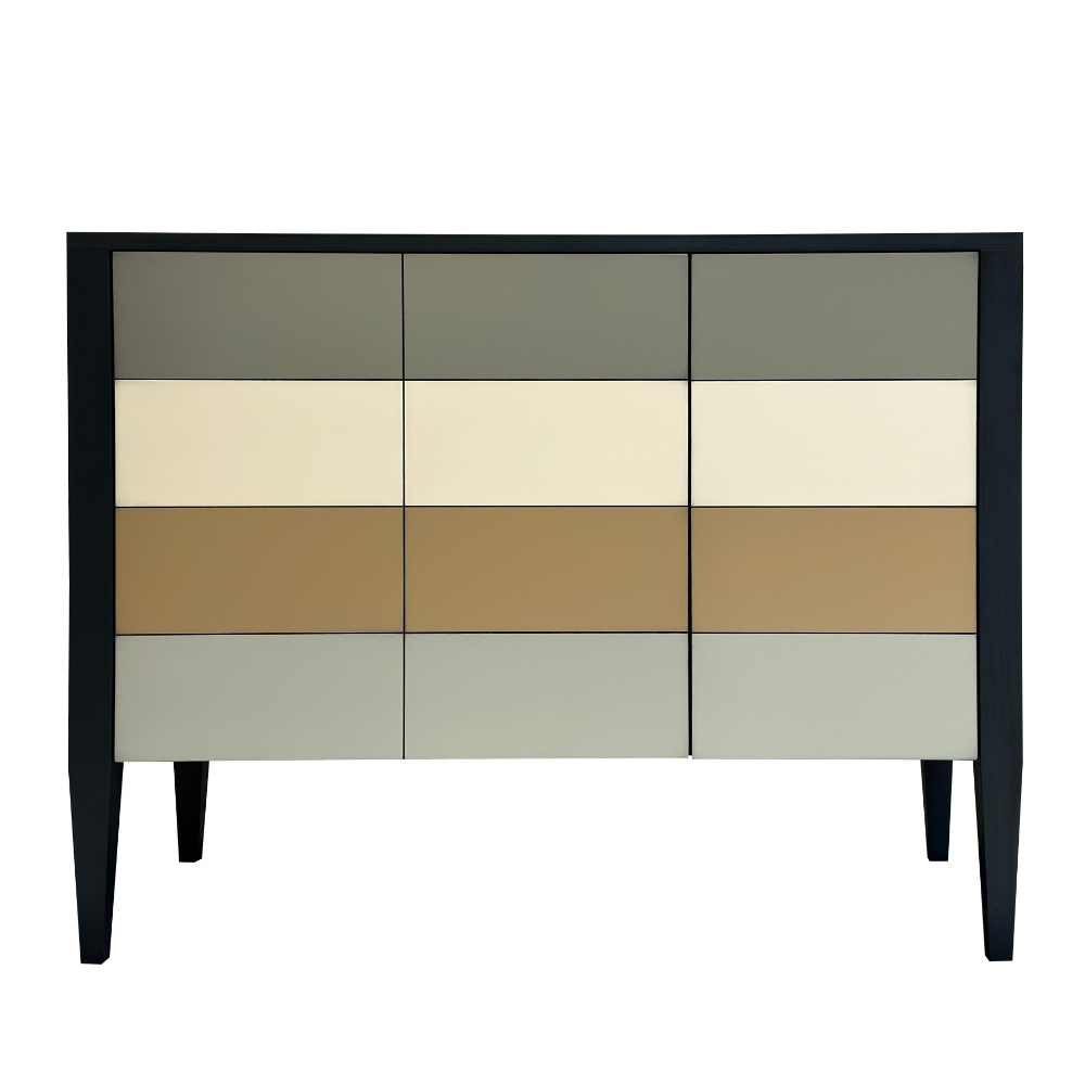 BATEL Multicolore 754P Grande commode bois 2 portes