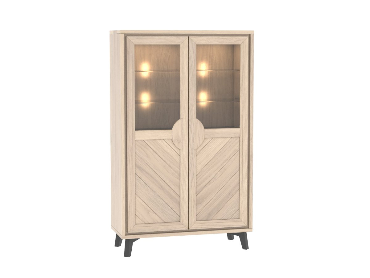 Ateliers de Langres HAUSSMANN Vitrine 2 portes chêne sans LED
