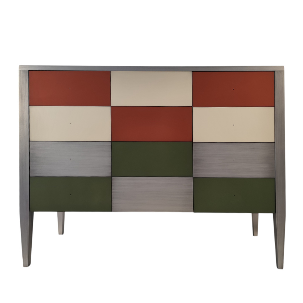 BATEL Multicolore 754P Grande commode bois 2 portes