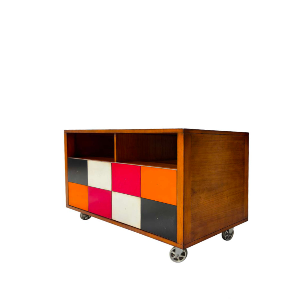 Batel Multicolore 781 Meuble TV 2 Portes 110 cm Roulettes