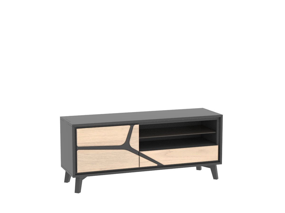 Ateliers de Langres Neo meuble TV 1 porte 1 tiroir 1 niche chêne