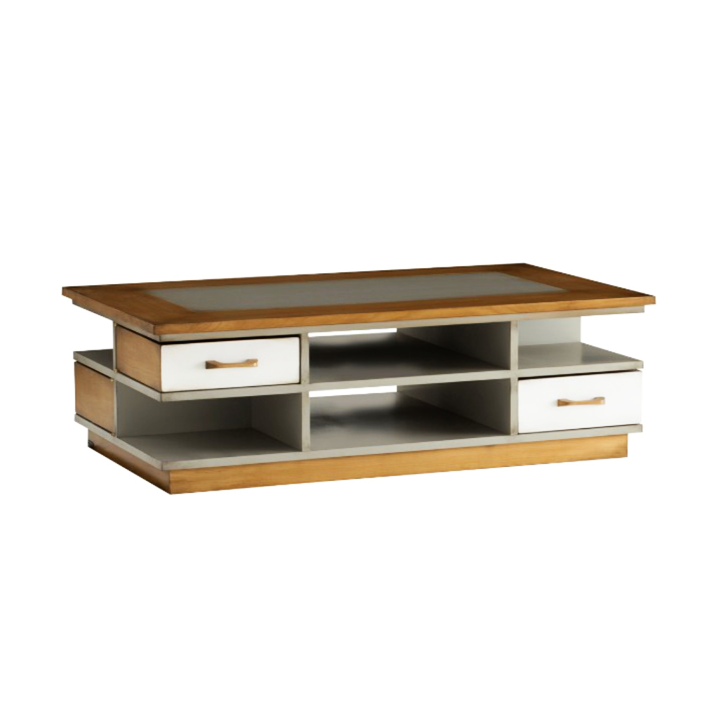 Batel Domino CD171 Table Basse 4 Tiroirs 120 cm Antiquaire