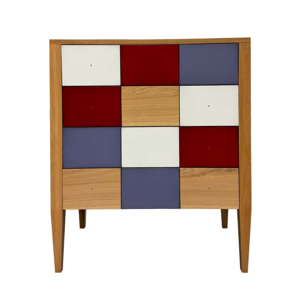 BATEL Multicolore 752 petite commode 4 tiroirs bois français