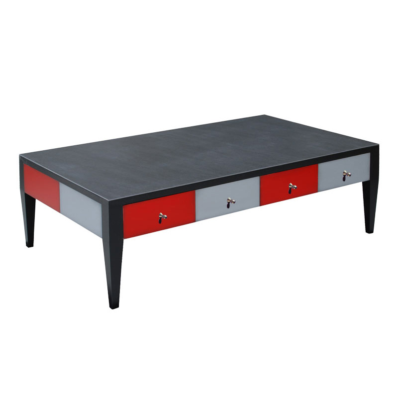 BATEL Multicolore 775 Table basse bois 2 tiroirs