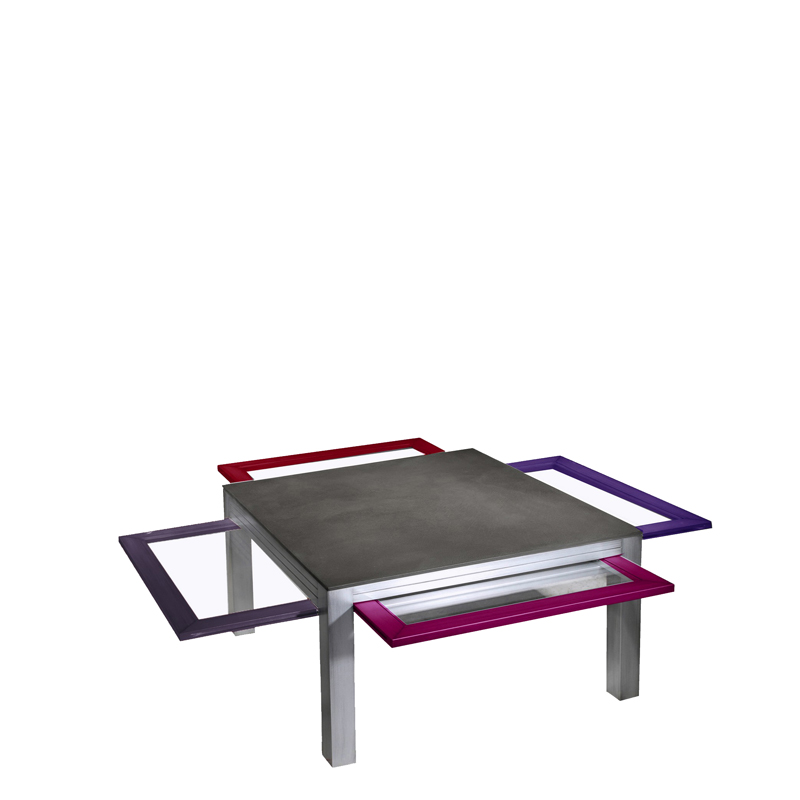 BATEL Divers 763 table basse 4 tablettes verre 74 cm