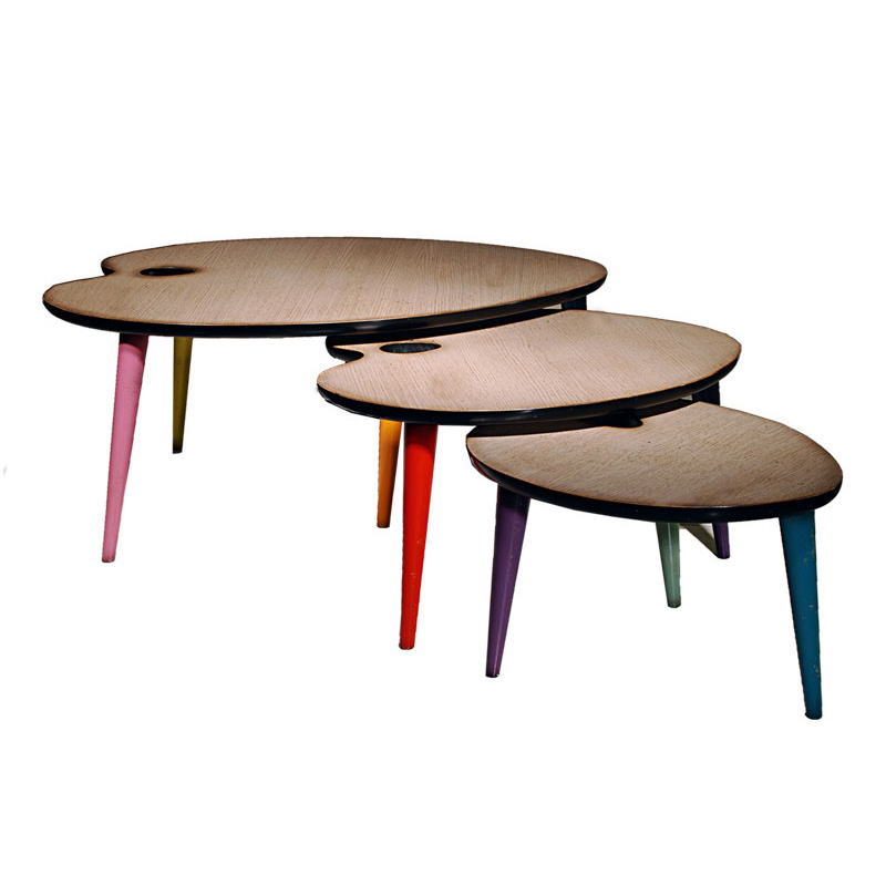 BATEL Divers 283M table gigogne palette peintre bois