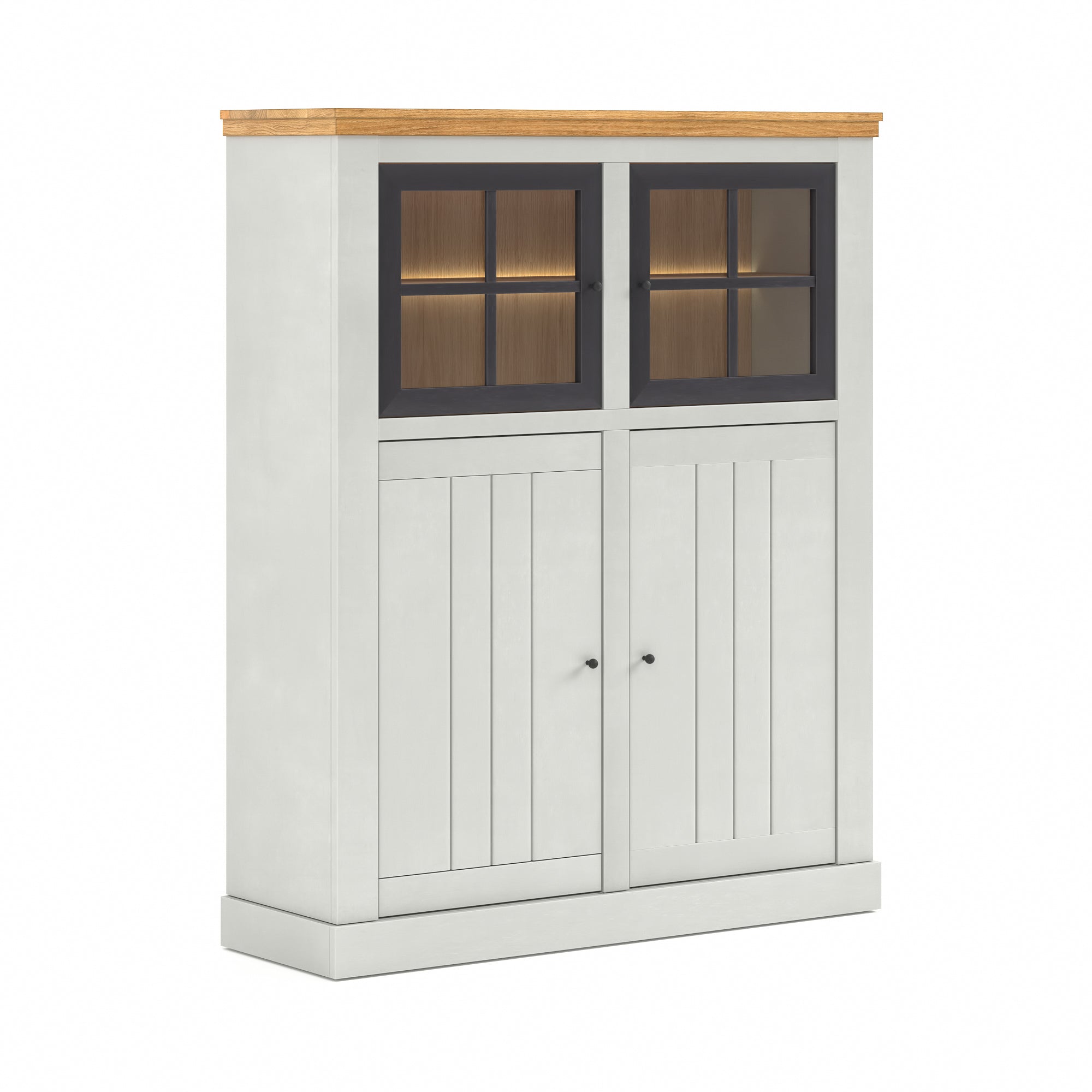 Ateliers de Langres Cosy Cabinet 4 portes chêne avec LED