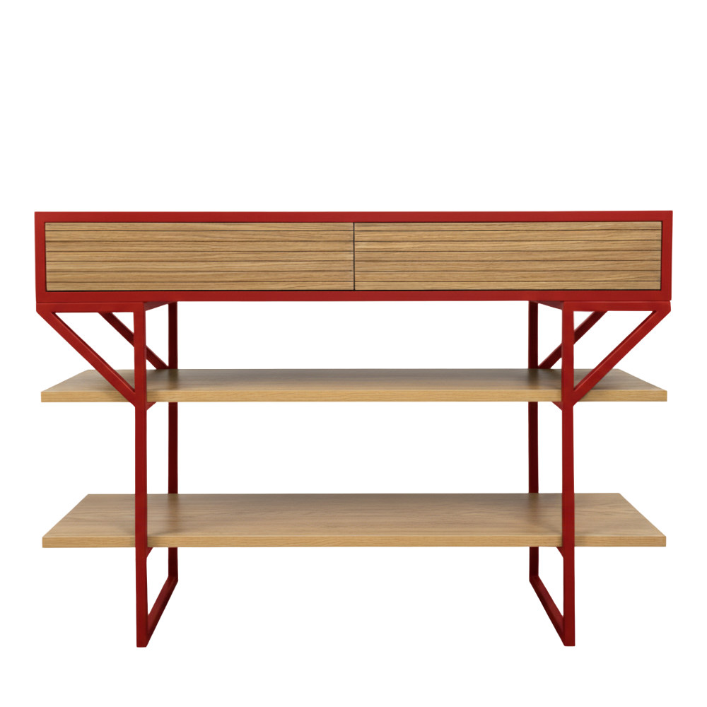 BATEL Horizon 2001 console laquée 120 cm 2 tiroirs