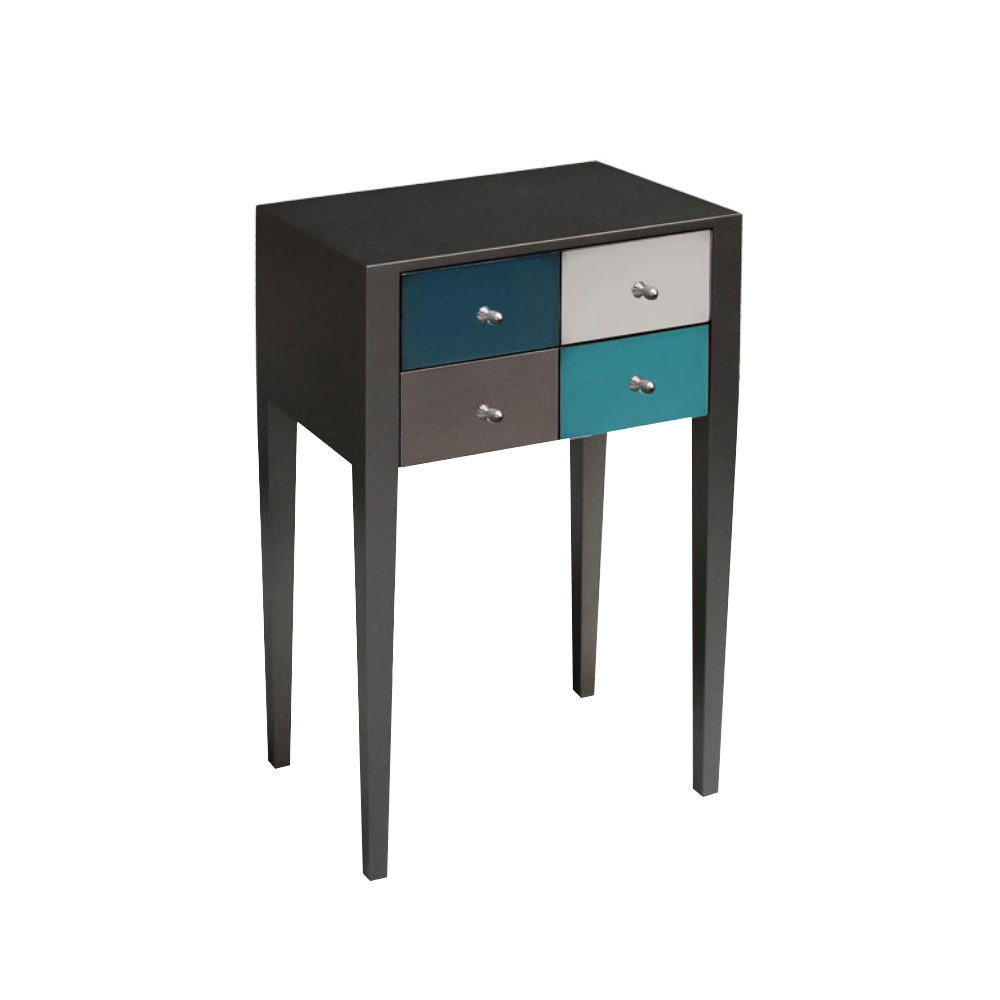 BATEL Multicolore 764 chevet 2 tiroirs 47 cm