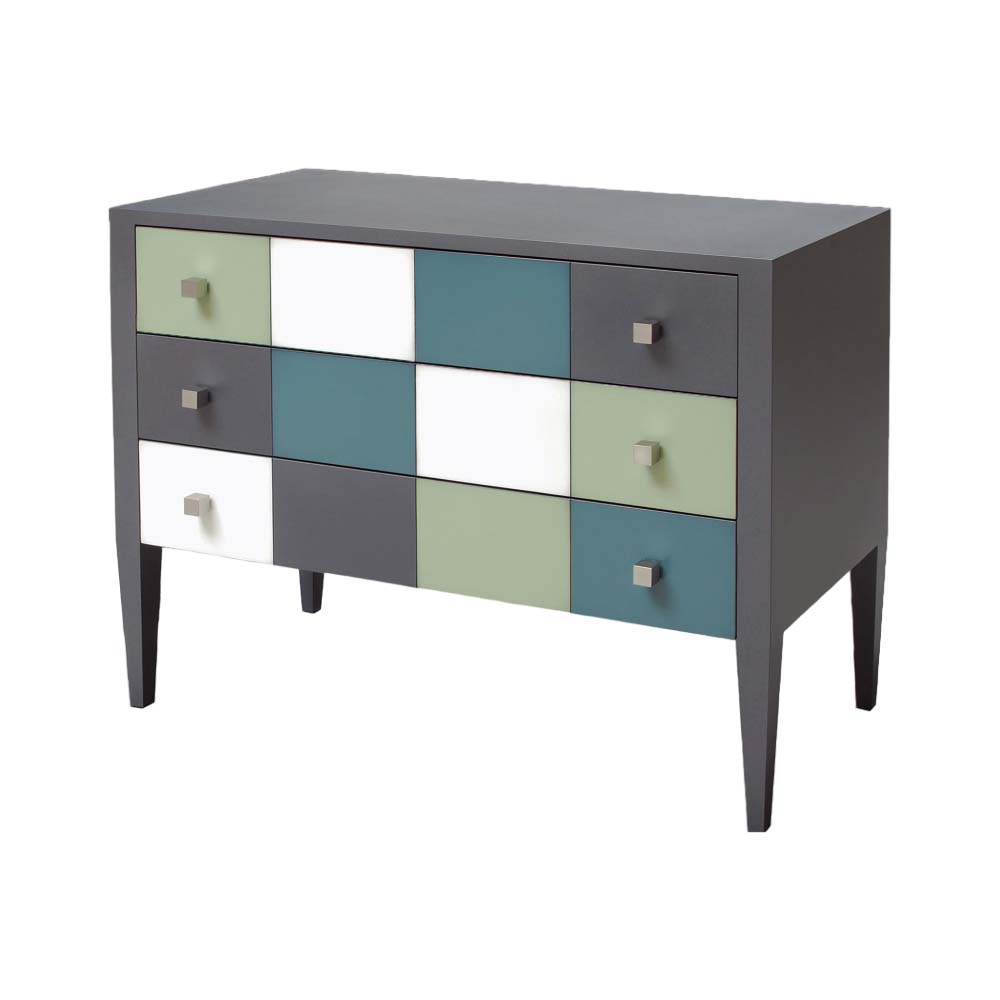 BATEL Multicolore 757 commode basse 3 tiroirs