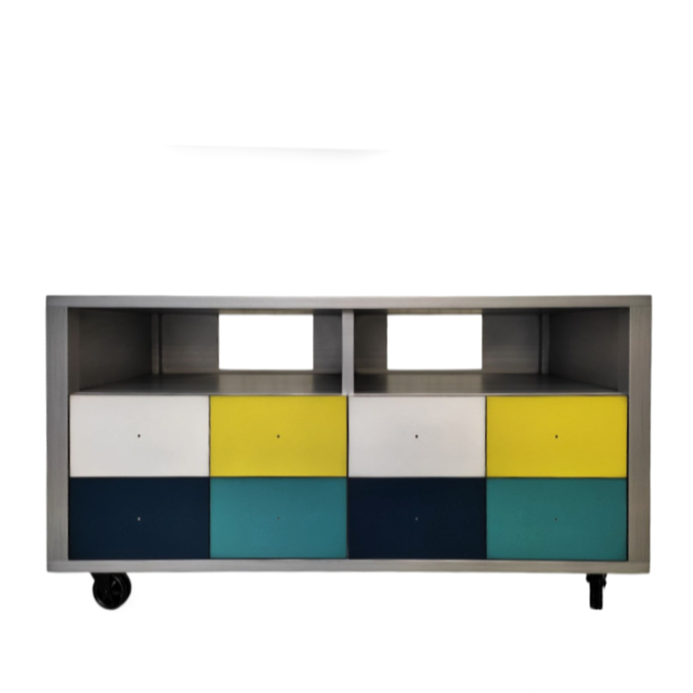 Batel Multicolore 781 Meuble TV 2 Portes 110 cm Roulettes