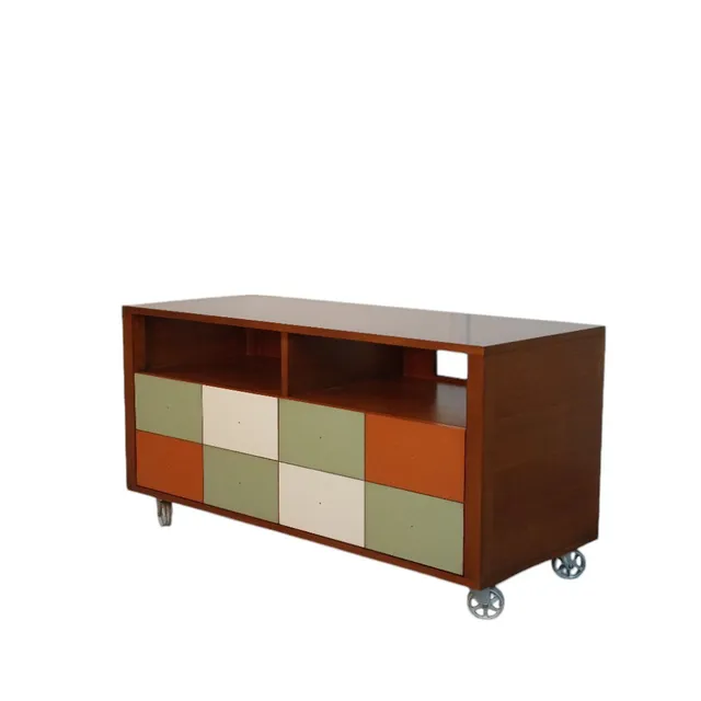 Batel Multicolore 781 Meuble TV 2 Portes 110 cm Roulettes