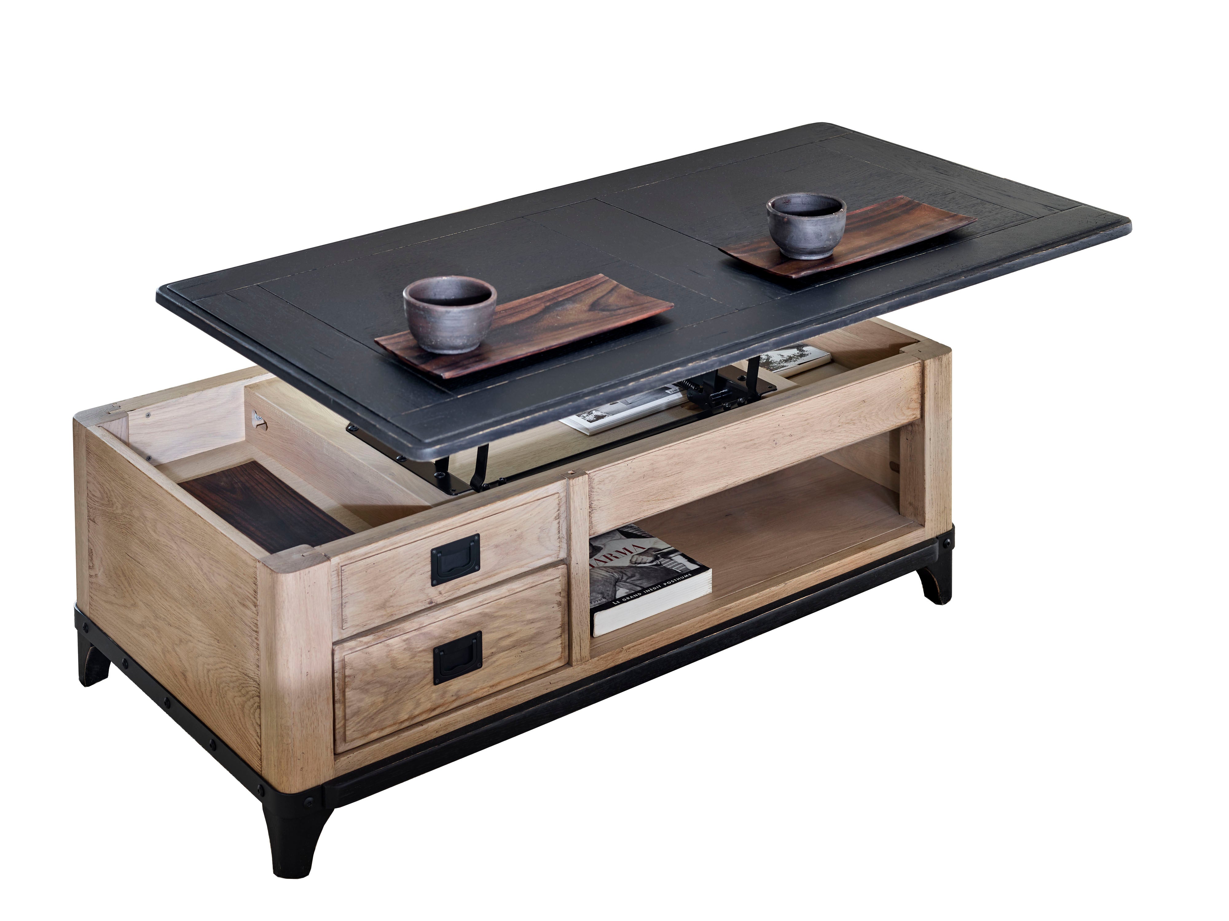 Ateliers de Langres Indus table basse dinette chêne massif