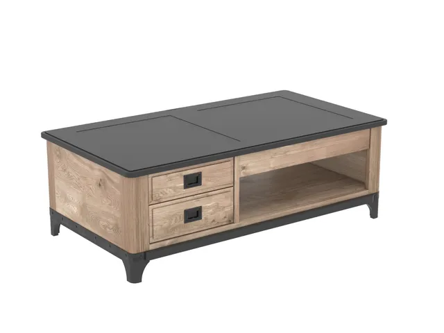 Ateliers de Langres Indus table basse dinette chêne massif