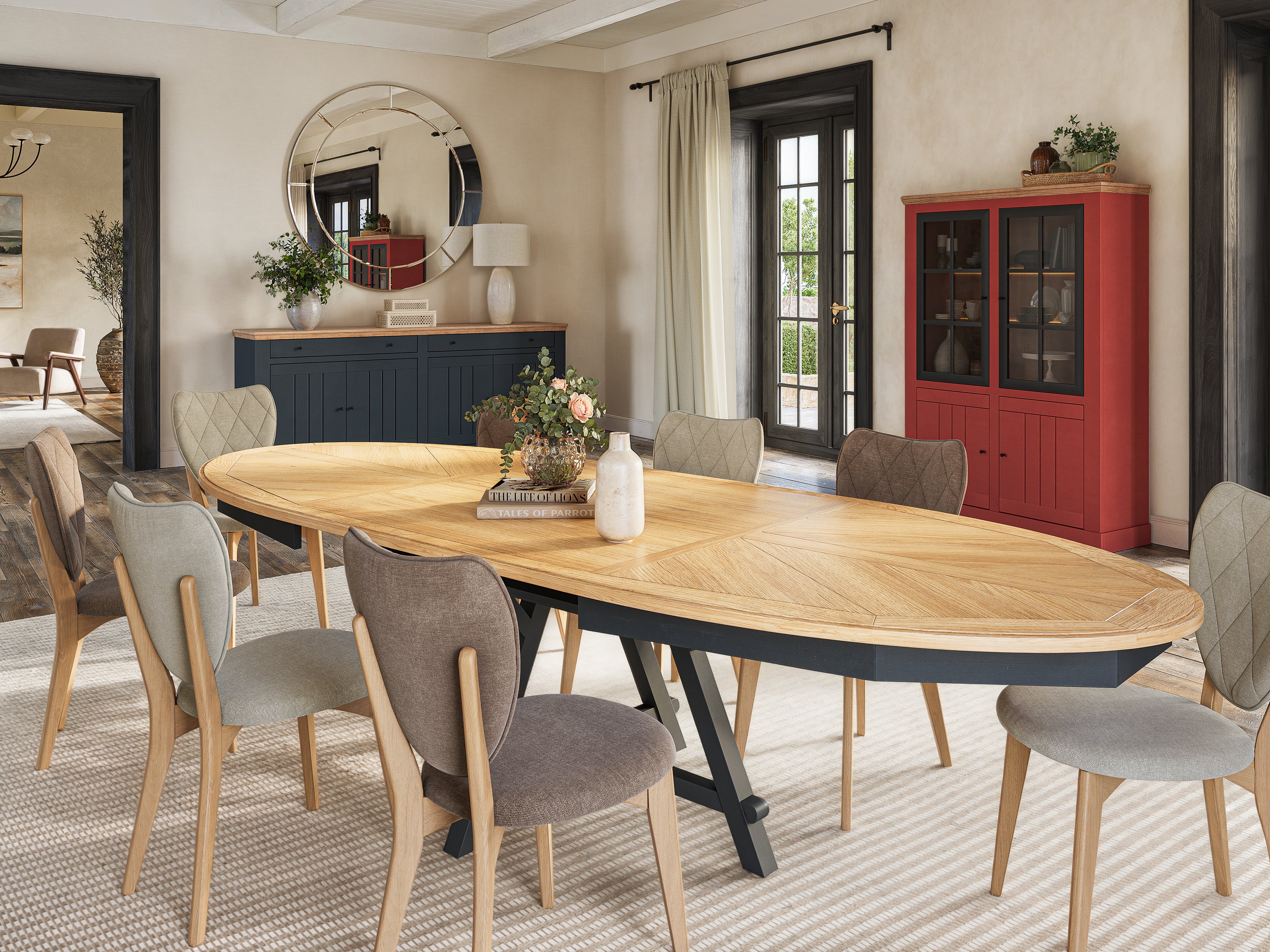 Ateliers de Langres Cosy bahut 4 portes 2 tiroirs chêne