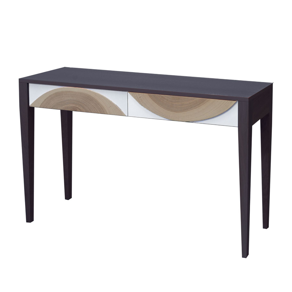 BATEL Natural 122 console rondins bois naturel 2 tiroirs