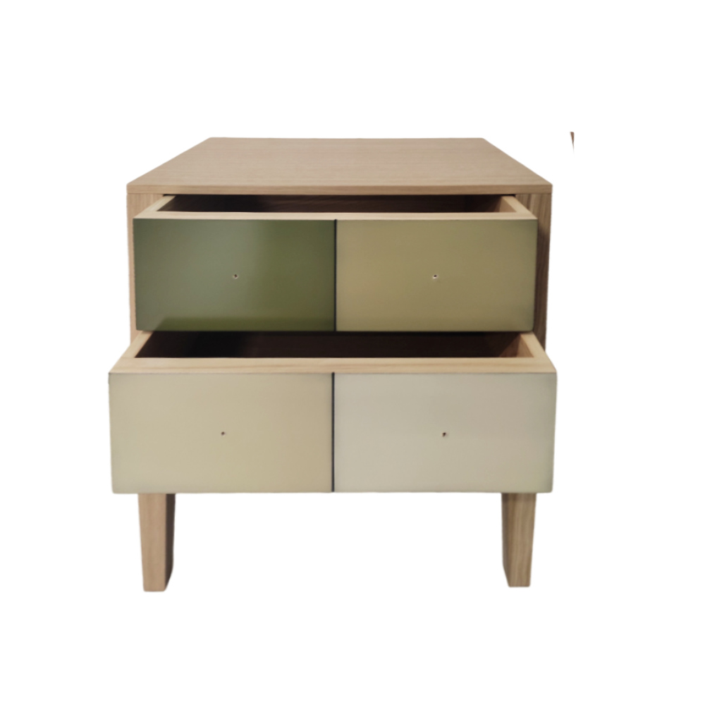 Batel Multicolore 762 chevet bois 2 tiroirs 47 cm