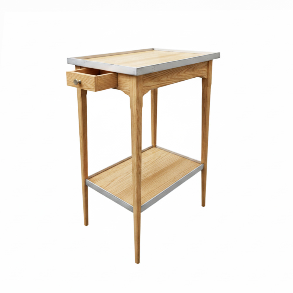 BATEL 502 Petite Table Guéridon Chêne 1 Tiroir