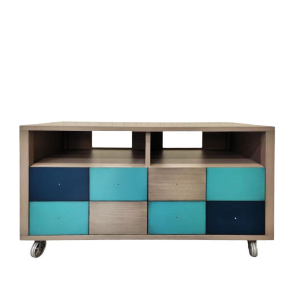 Batel Multicolore 781 Meuble TV 2 Portes 110 cm Roulettes