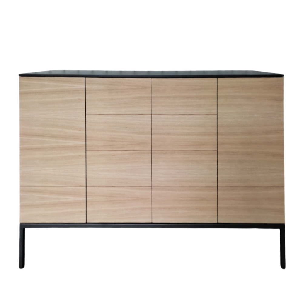 BATEL Quadrik 033 grande commode fer bois patiné