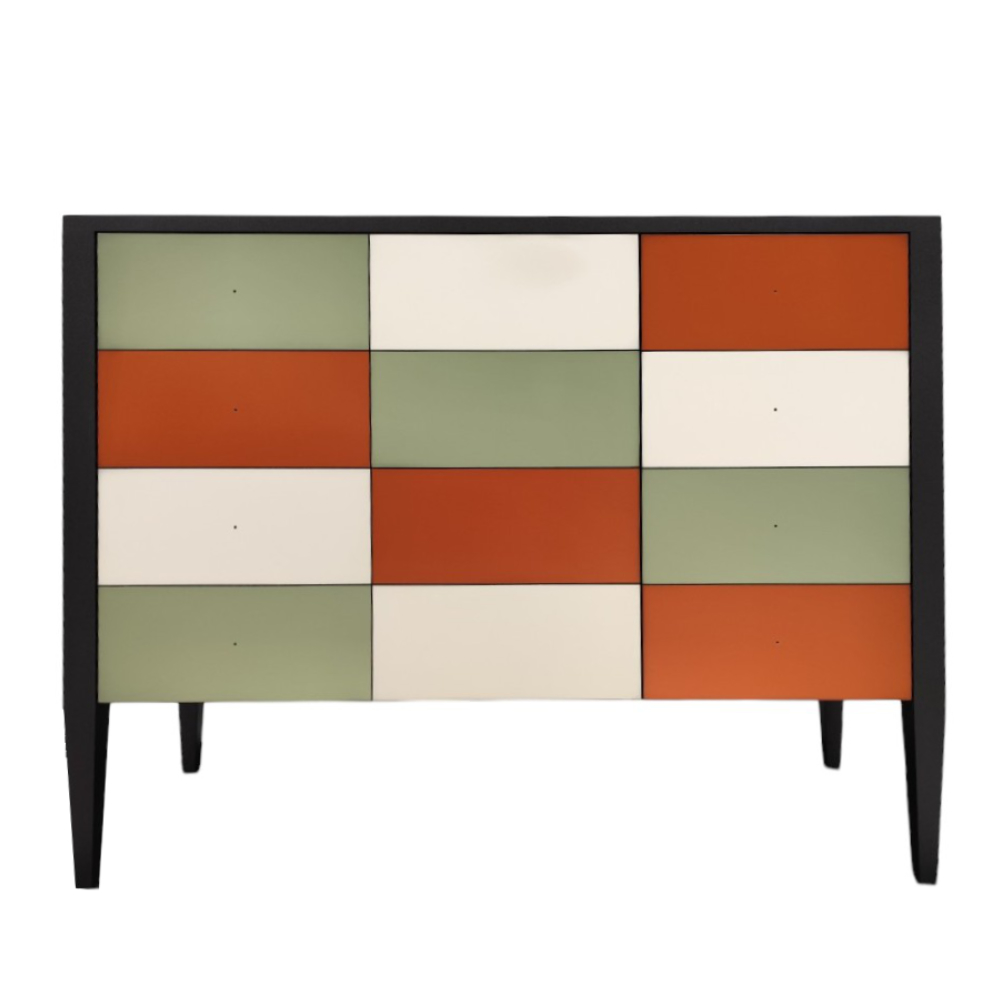 BATEL Multicolore 754P Grande commode bois 2 portes