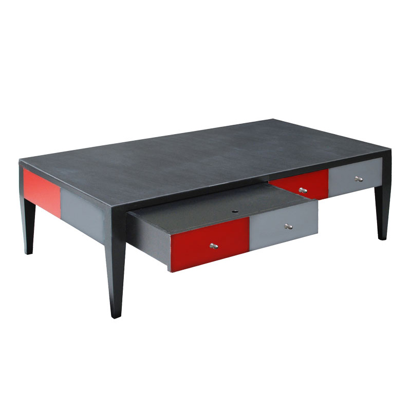BATEL Multicolore 775 Table basse bois 2 tiroirs